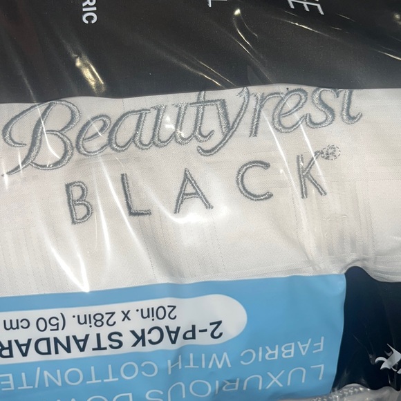 Beautyrest Black Luxurious Down Alternative Pillow, 2-Pack, Queen 400 Thread Ct - Picture 7 of 11